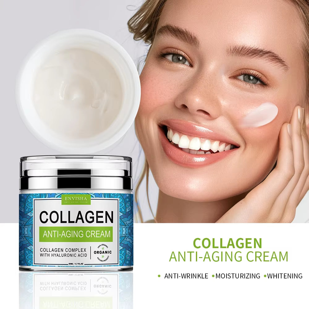 Face Cream Collagen Hyaluronic Acid Skin Care Anti-Wrinkle Moisturizing Anti-Aging Night Shrink Pores Whitening Smooth